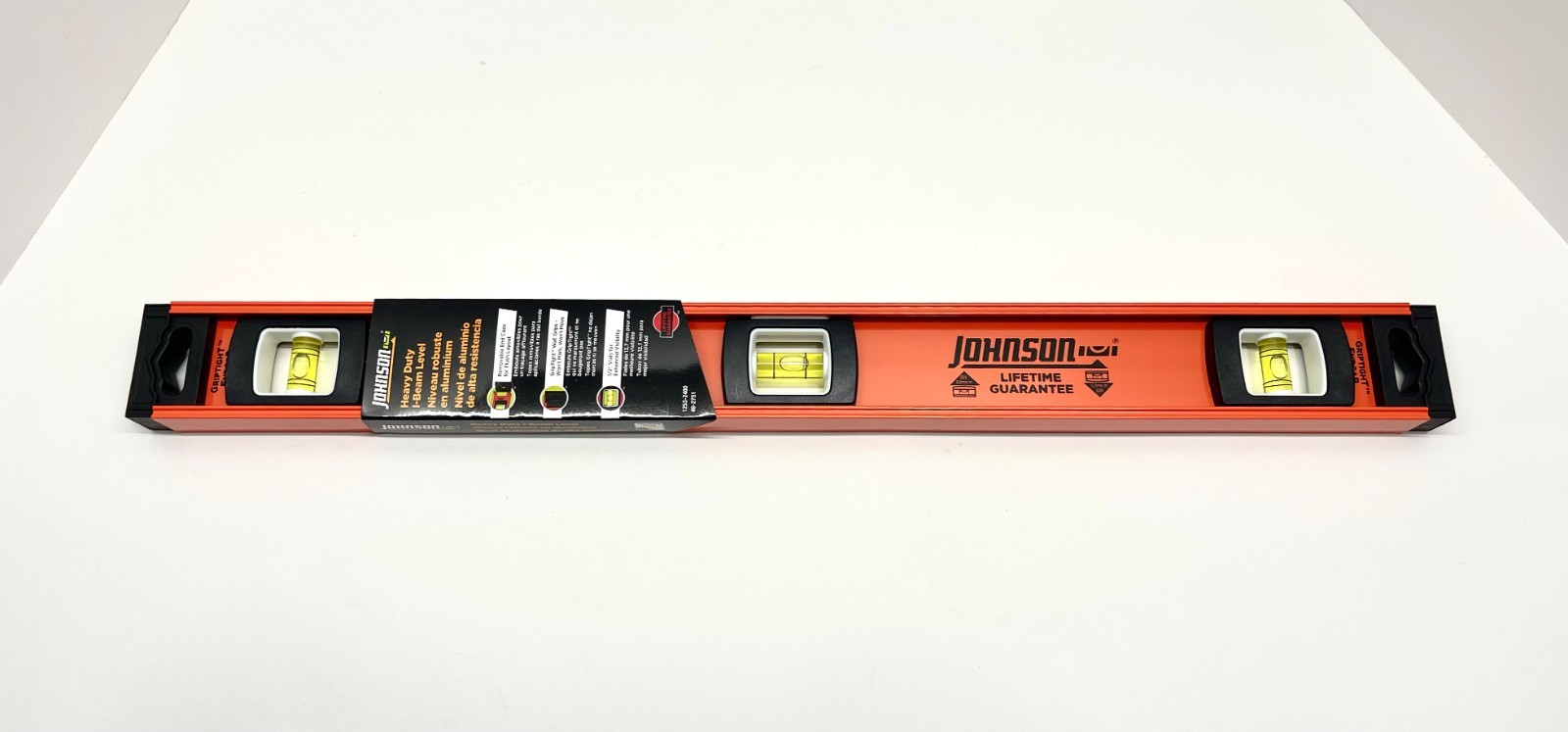 NEW - Johnson 24" Aluminum Heavy Duty I-Beam Level 3 vial, 1253-2400