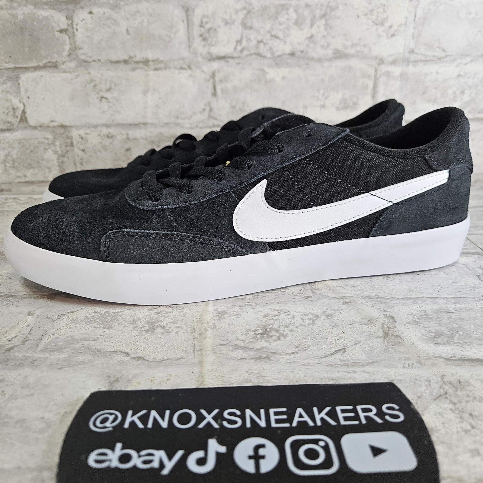 Nike SB Heritage Vulc Black White Skate Sneaker CD5010-003 Men's Size 13