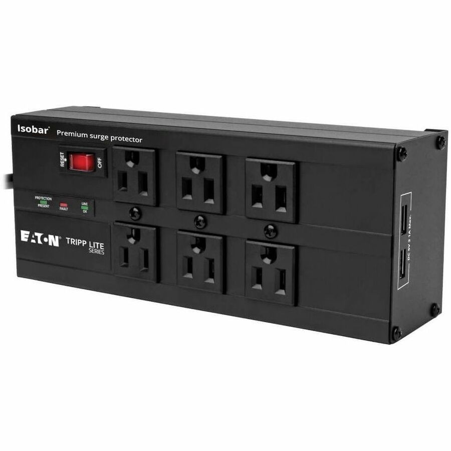 Tripp Lite 10ft Isobar Surge Protector Power Strip 6 Outlet 2 USB Charging Ports