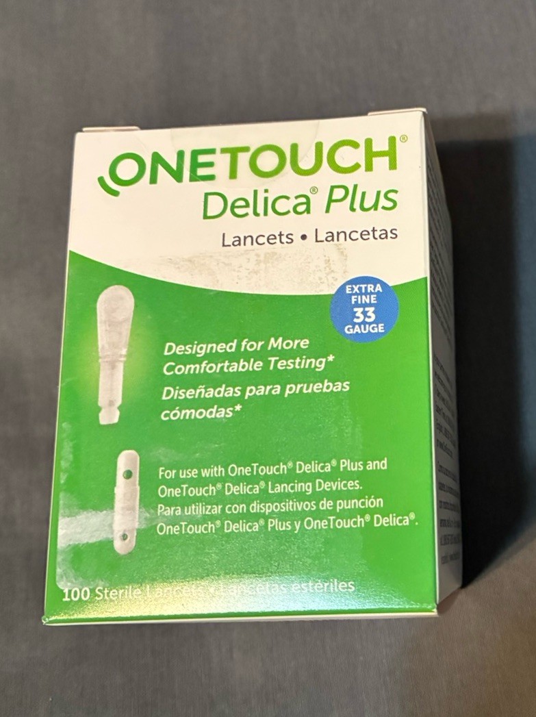 One Touch Delica Plus 100 Extra Fine 33G Expiration 2-28-2026 Sealed Box