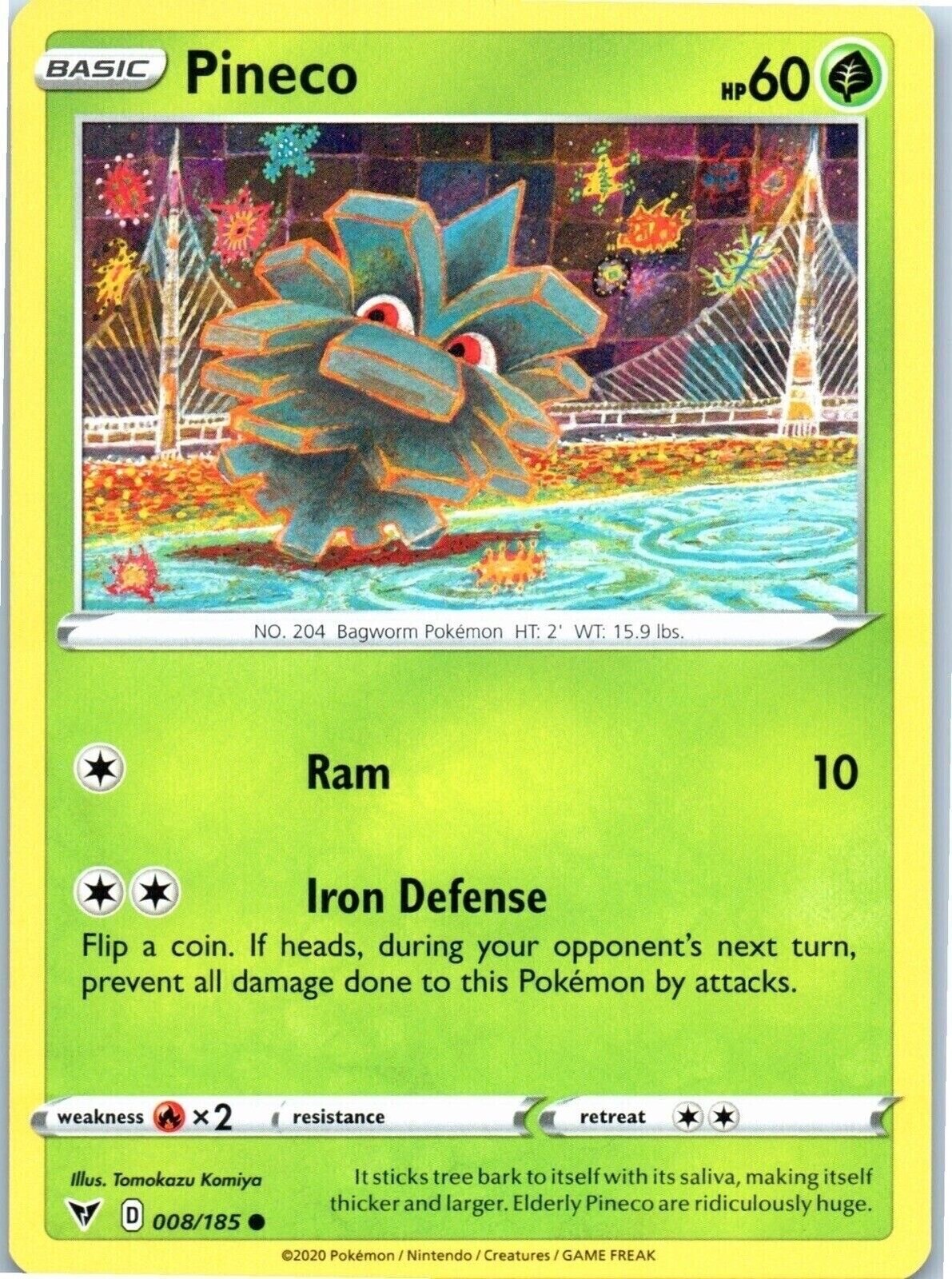 Pineco Vivid Voltage 008/185 Regular Pokemon TCG Common Pack Fresh 2020