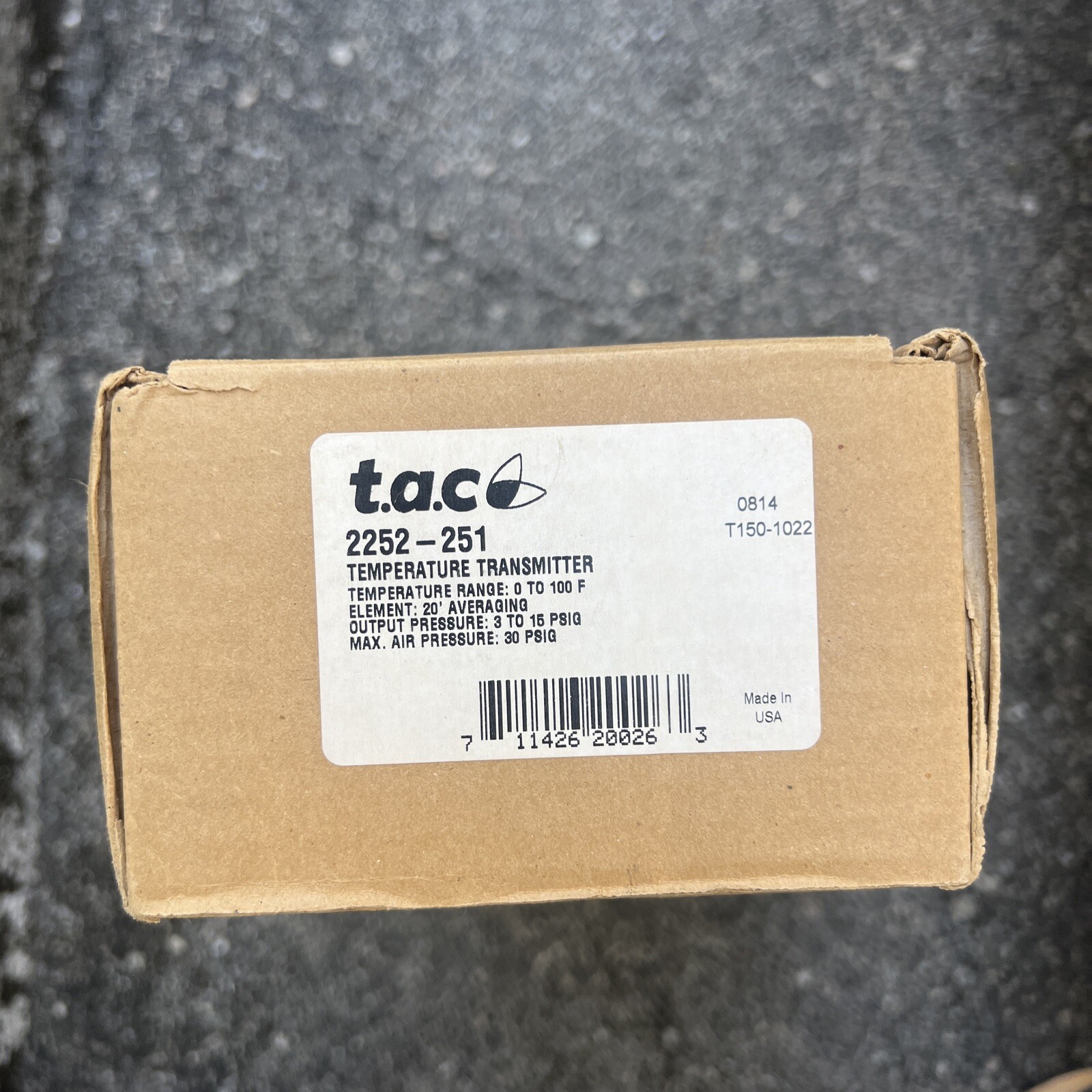 TAC SIEBE ENVIRONMENTAL CONTROLS 2252-251 TEMPERATURE TRANSMITTER -NEW IN BOX