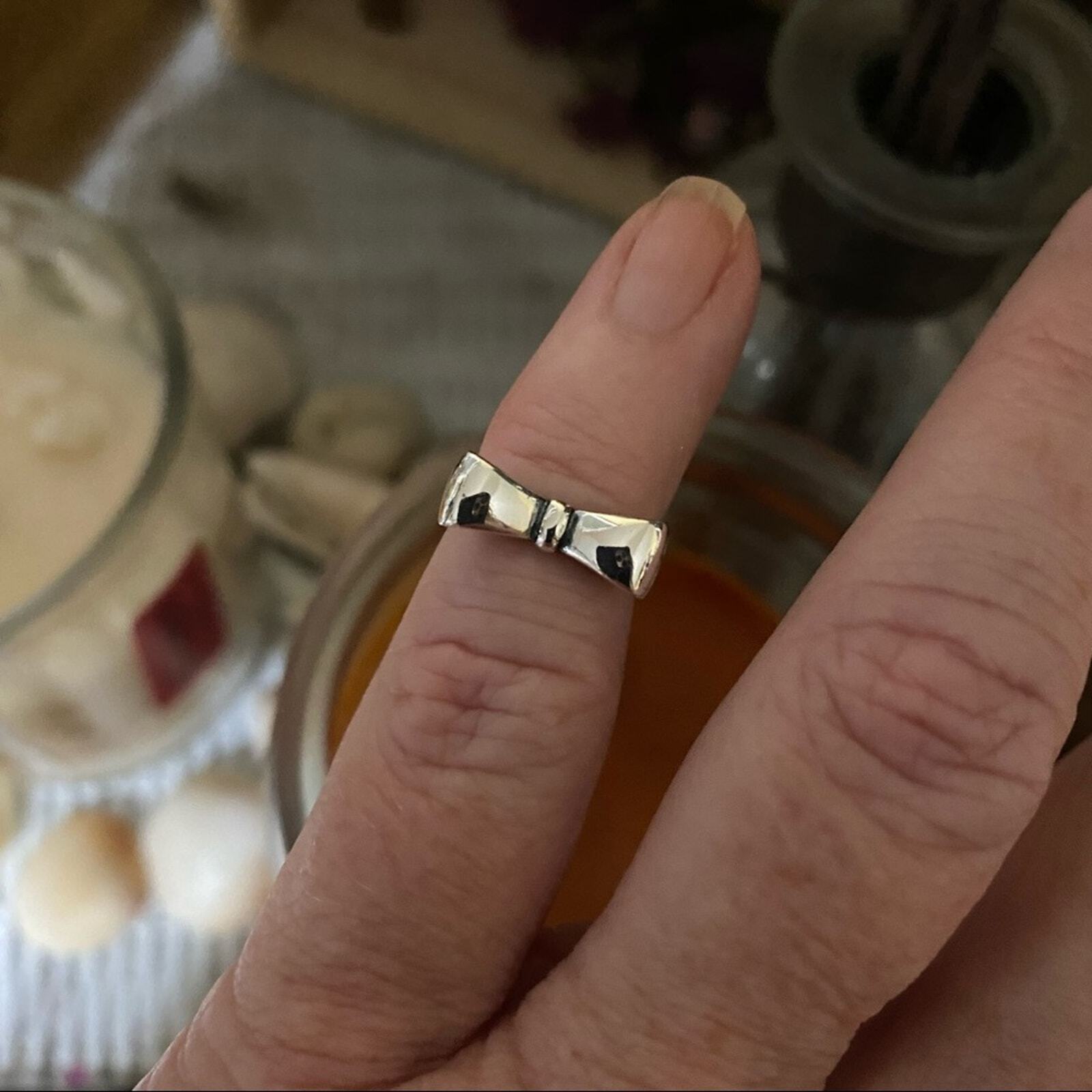 Sterling Silver Bow Toe Ring Midi Ring