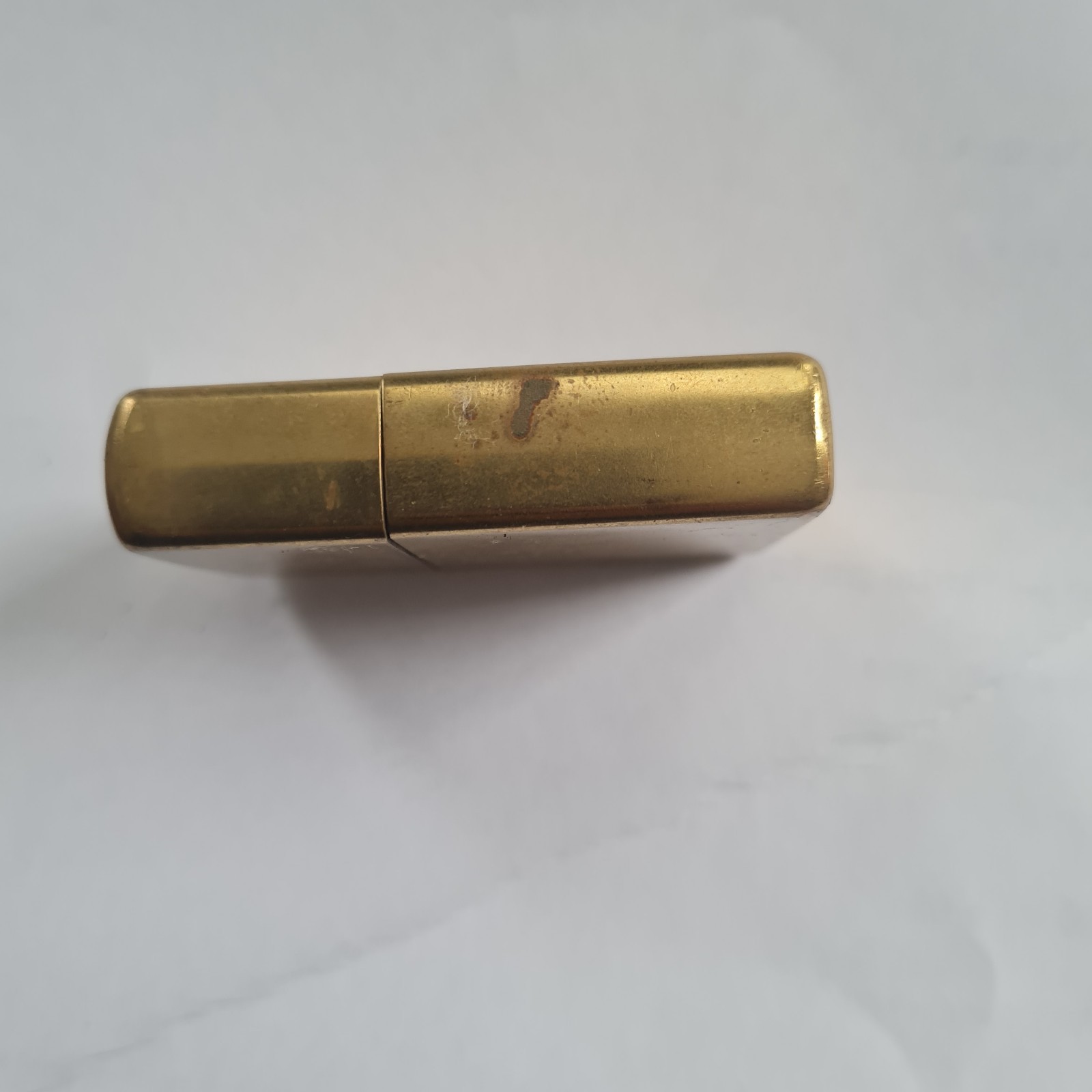 Zippo Solid Brass Lighter Used Brass Finish Classic Collectible