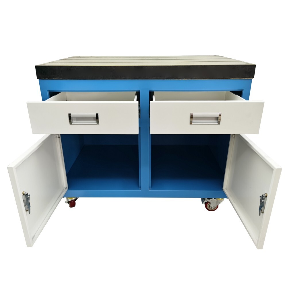 35.4"*23.6" Movable T-slot Worktable Platform with Drawers for Tapping Machine