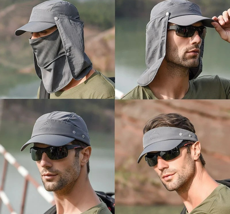 Summer UV Protection Sun Hat Baseball Cap With Neck Face Flap For Fishing Hiking