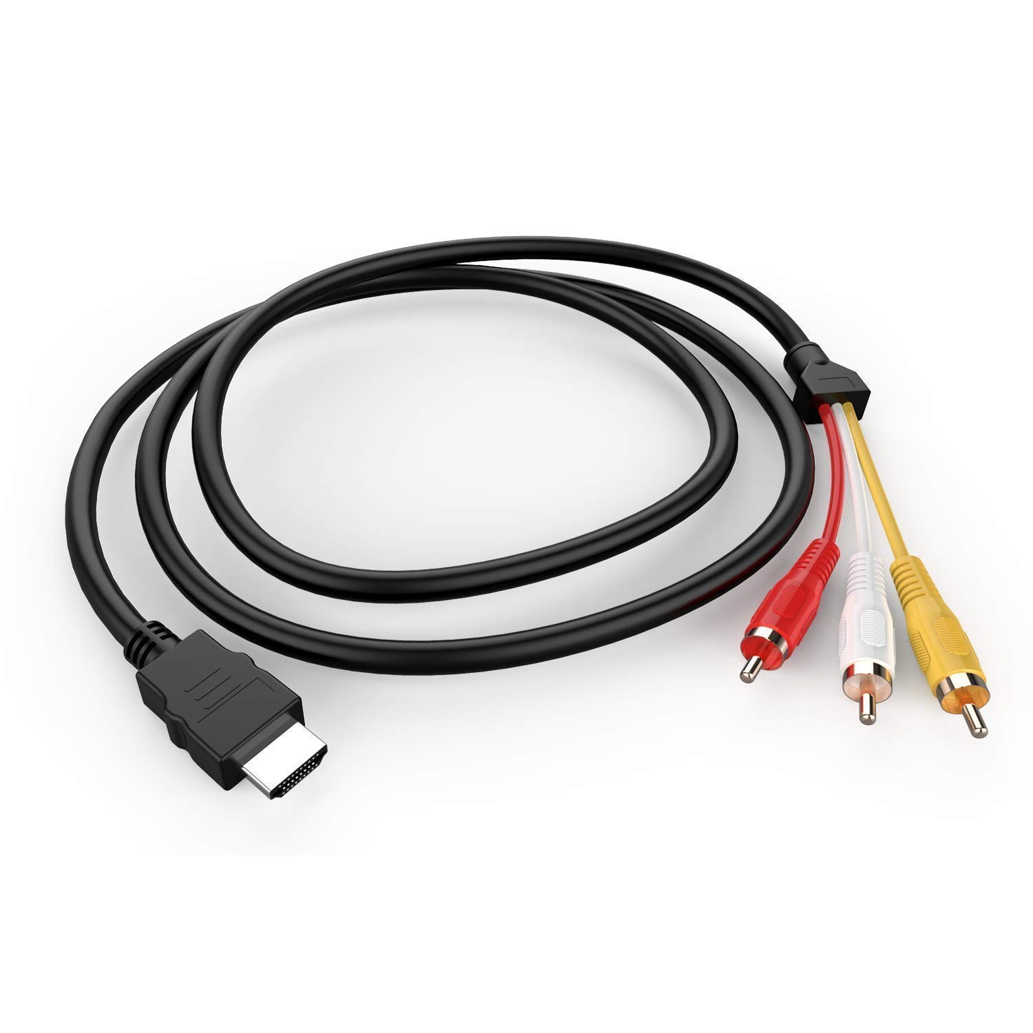 HDMI to RCA Cable, 1080P 5ft/1.5m Male 3-RCA Video Audio AV Cable...