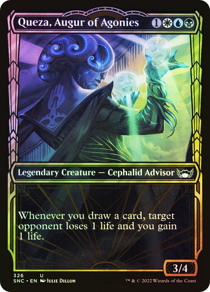 MTG FOIL Queza, Augur of Agonies Showcase - Streets of New Capenna #326
