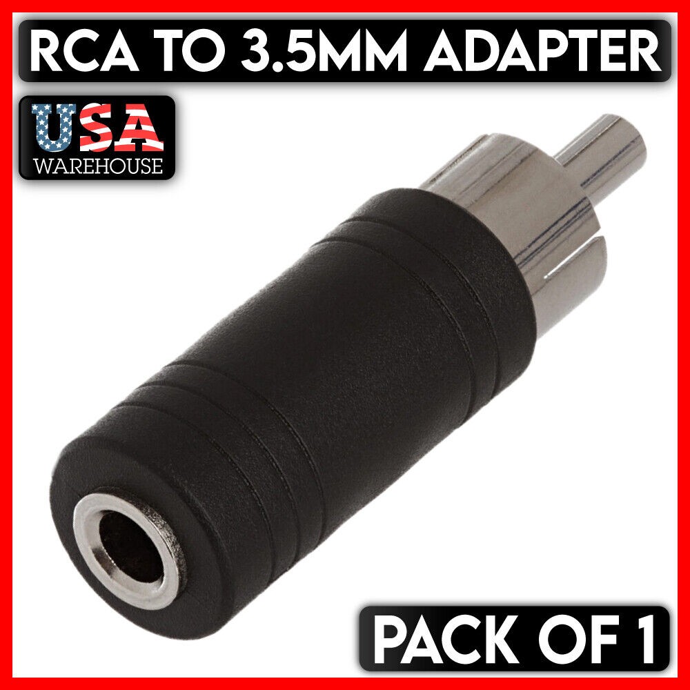 3.5mm Stereo Female Jack to RCA Male Plug Adapter Audio Cable Connector