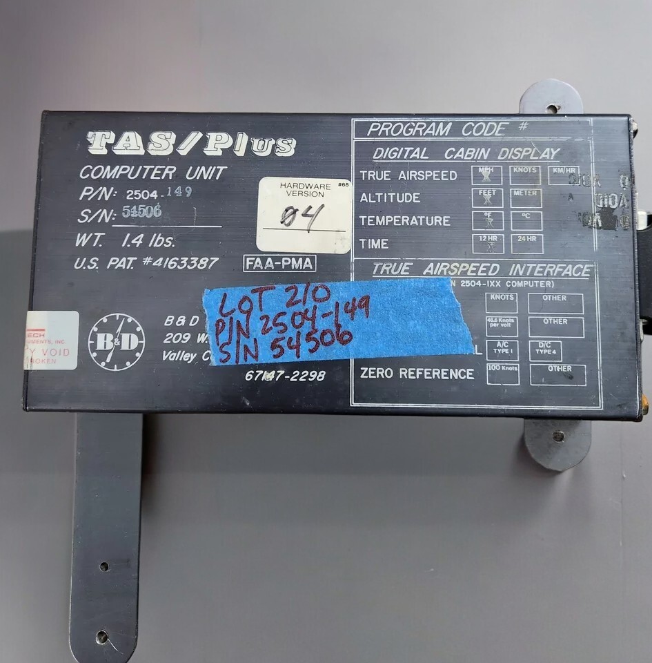 P/N: 2504-149 B&D Instruments TAS-Plus Computer Unit S/N : 54506