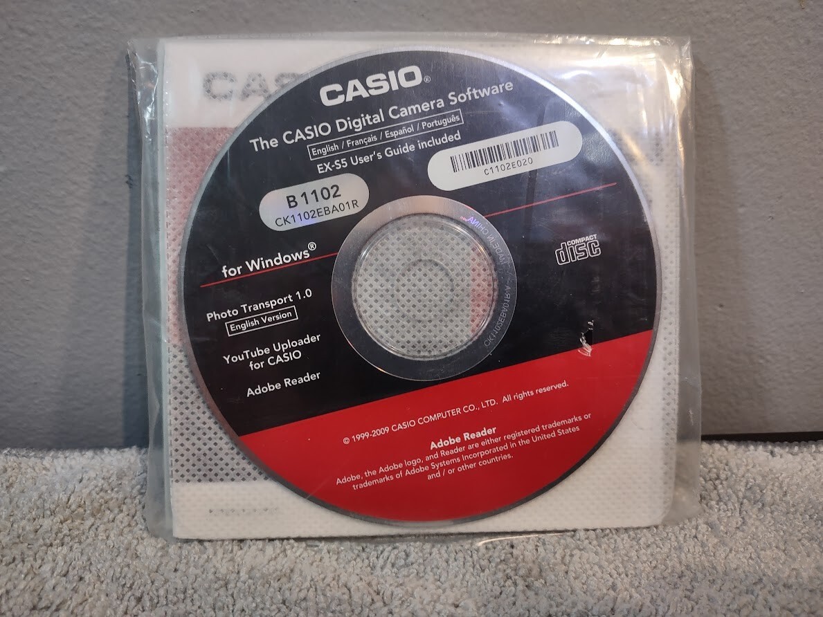 Casio Digital Camera Software CD Disc Windows W/ EX-S5 Guide, EXILIM Manual Docs