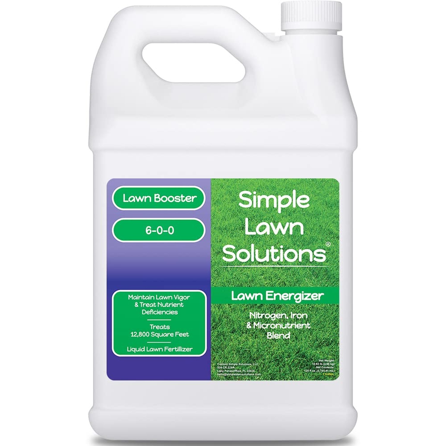 Commercial Grade Lawn Energizer - Grass Fertilizer Booster with Nitrogen, Iro...