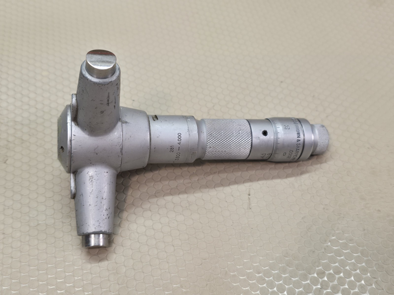 Brown & Sharpe No. 281 Internal Micrometer Range 3.600"- 4.000” Holtest Lathe