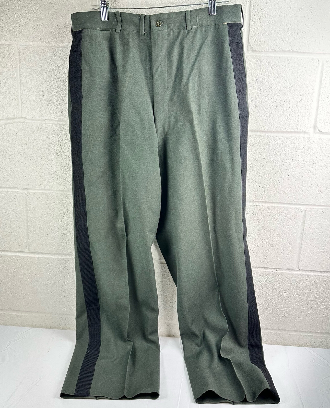 Vintage US Army Service Officer Wool Trousers Gray Stein-Way Men’s Creased