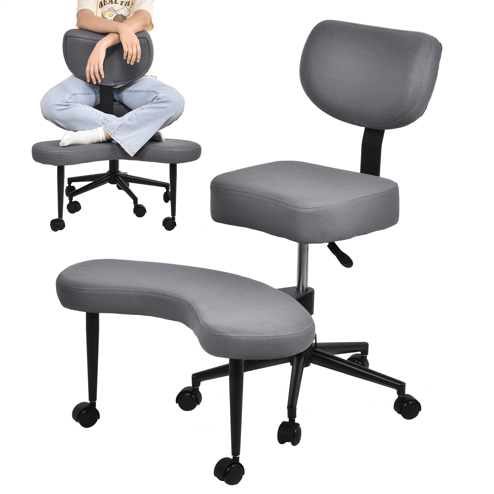 Meditation Cross Legged Armchair, ADHD Chair, Criss Cross Chair for Home Office
