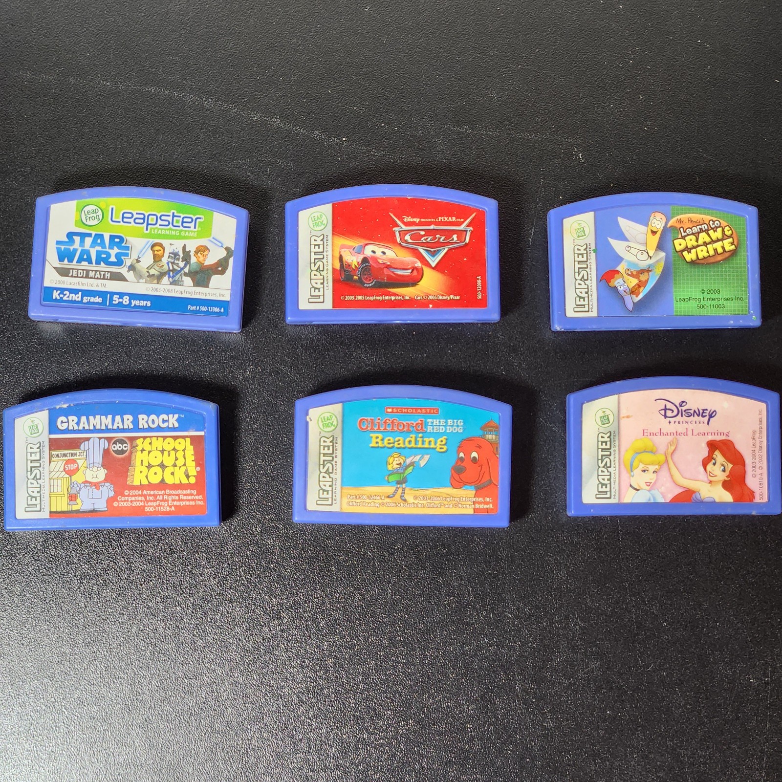 Leap Frog Leapster Game Cartridges Pixar Star Wars Cars Disney School House Rock