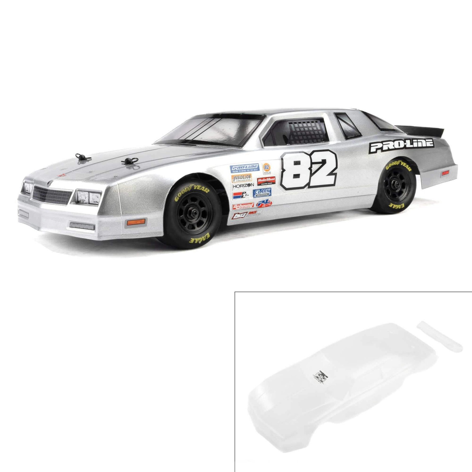 Pro-Line Losi NASCAR® 1986 Chevy Monte Carlo Pre-Trimmed Body (Clear) PRO370817
