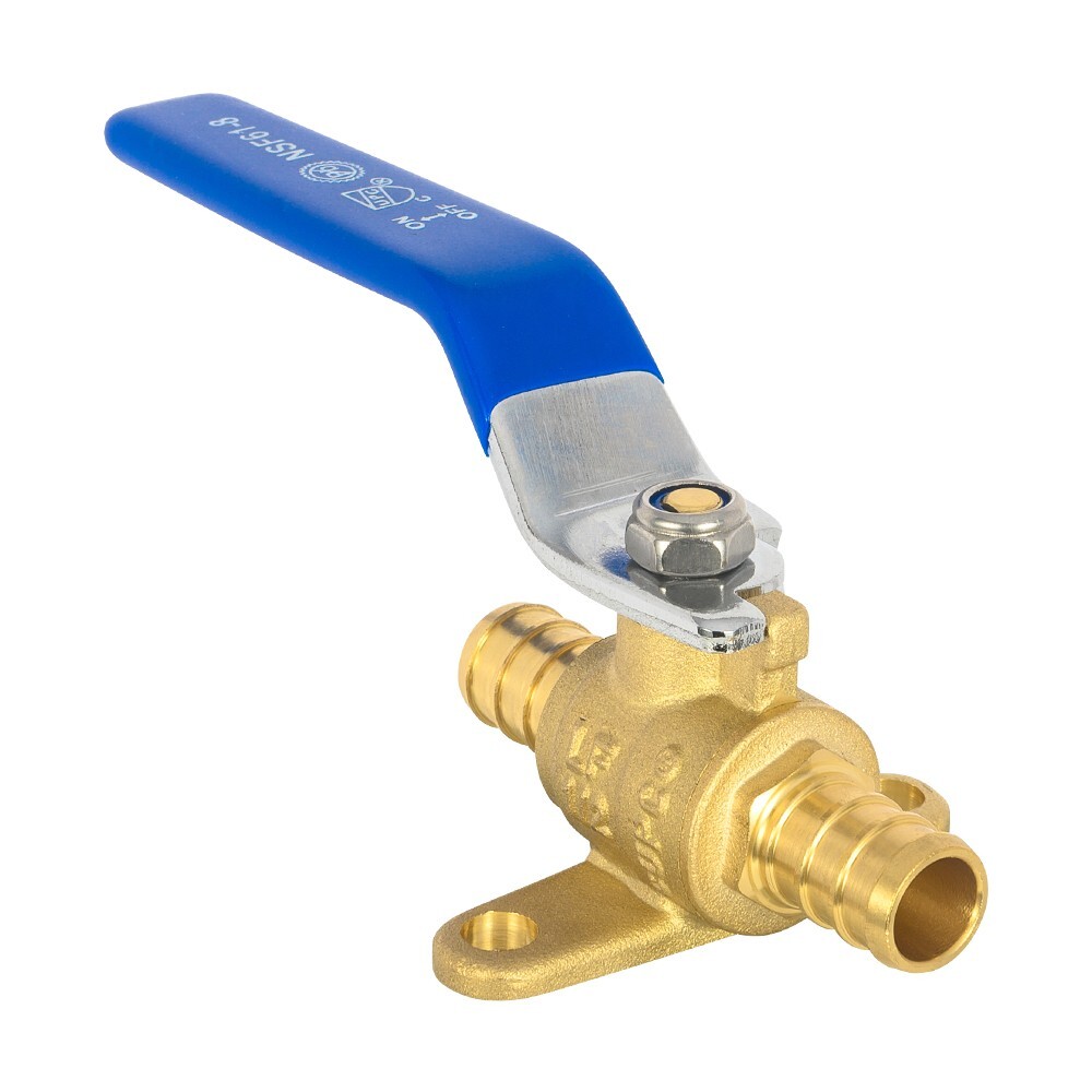 EFIELD 4 PCS 1/2"Pex Crimp Shut Off Brass Ball Valves/Drop Ear, Red& Blue Levers