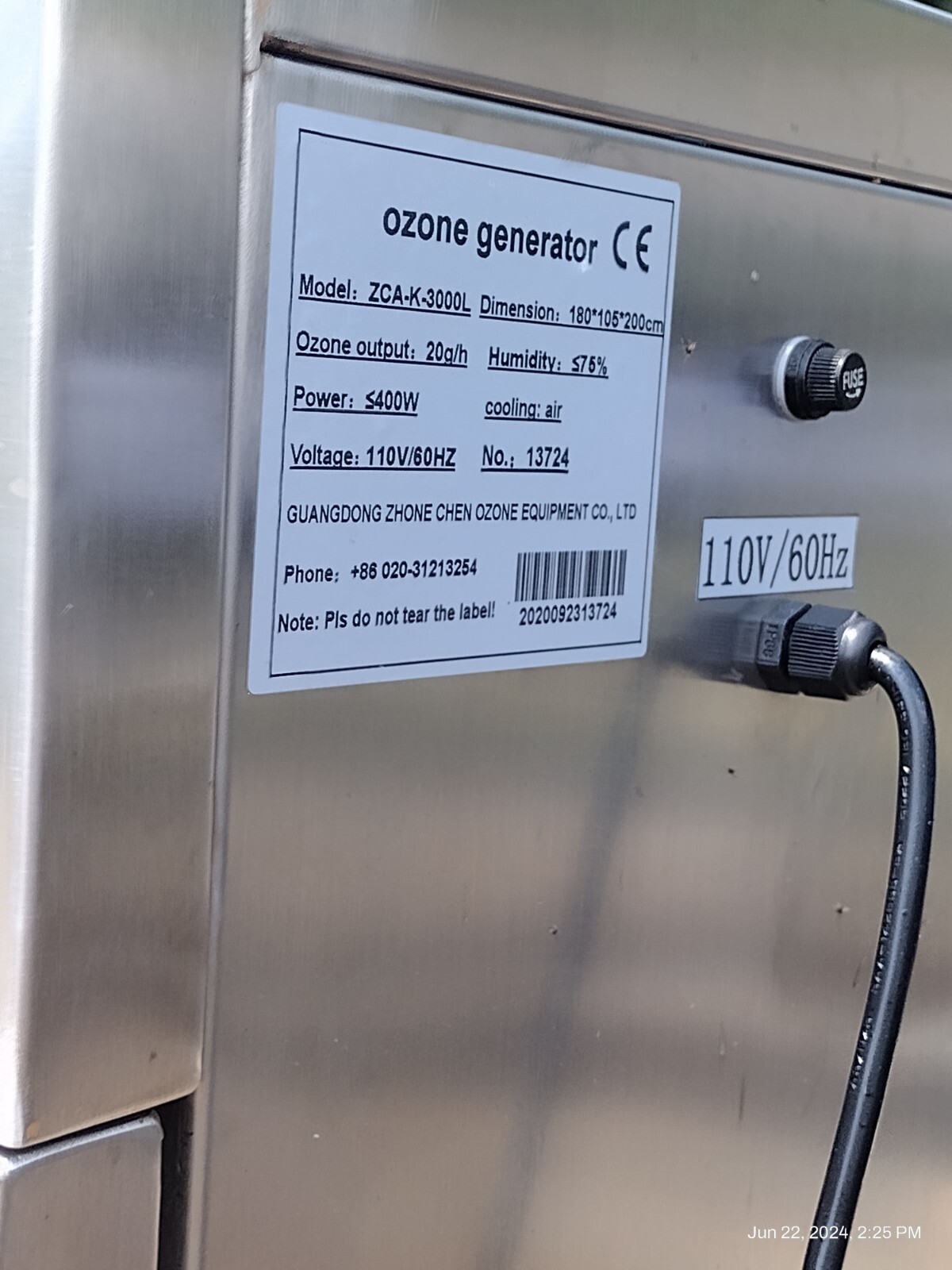 Industrial Cabinet Ozone Generator