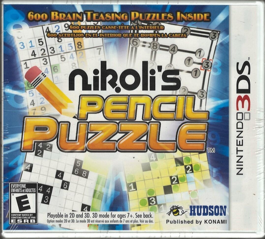 Nikoli''s Pencil Puzzle 3DS (Brand New Factory Sealed US Version) Nintendo 3DS