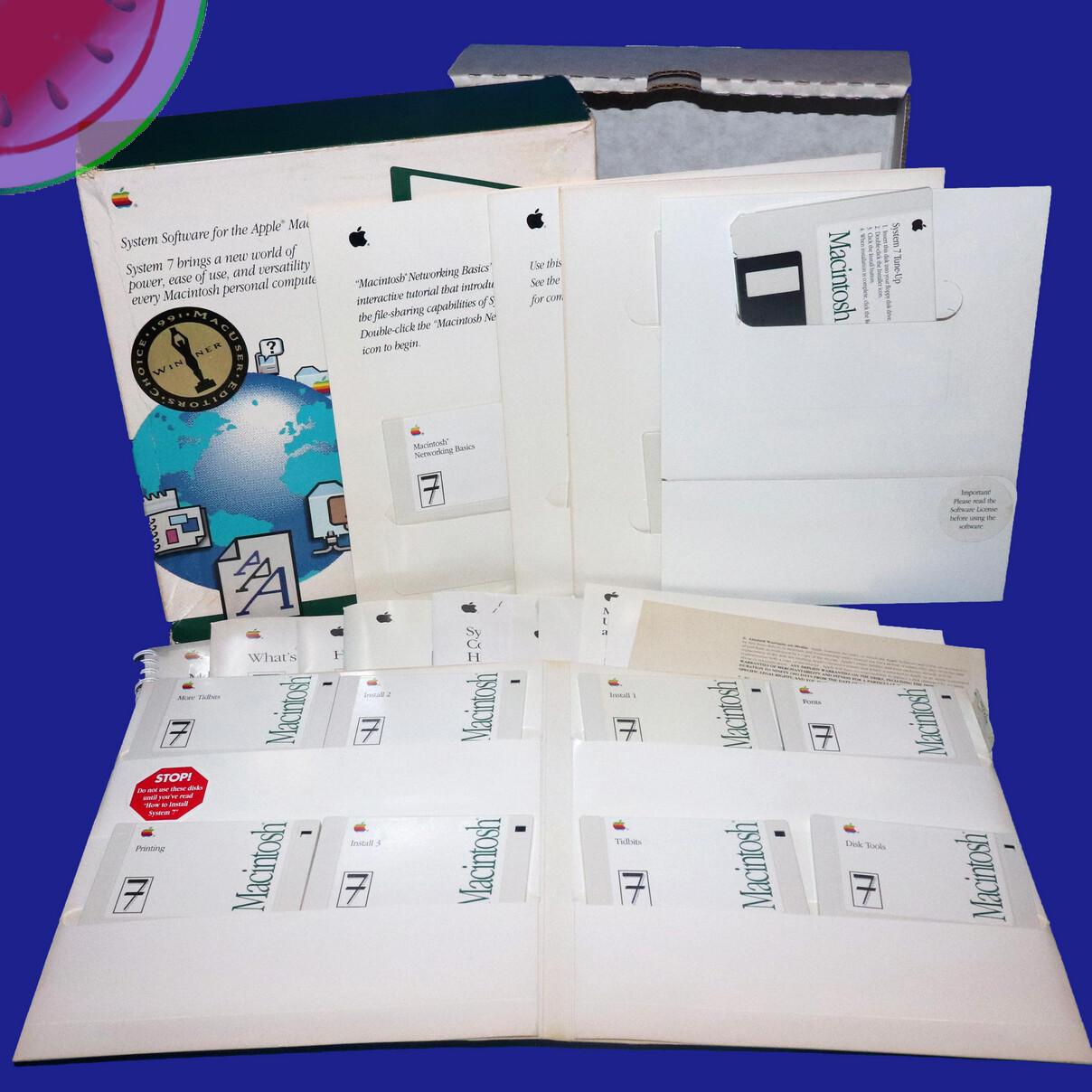 Apple System 7 Personal Upgrade Kit Software & Manuals + Hypercard 1991 M8220LL