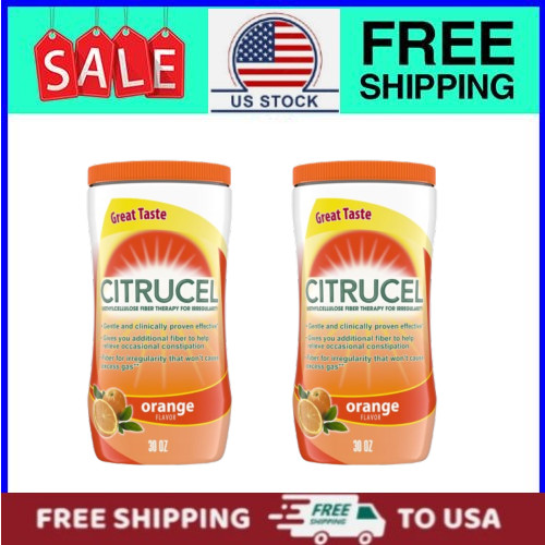 COMBO 2 PACK, Citrucel Fiber Powder for Occasional Constipation Relief,30 Ounces