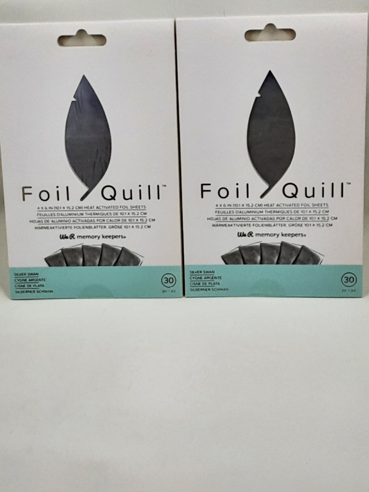 NEW We R Memory Keepers 30 Count Silver Swan Heat Activated Foil Sheets 4x6"