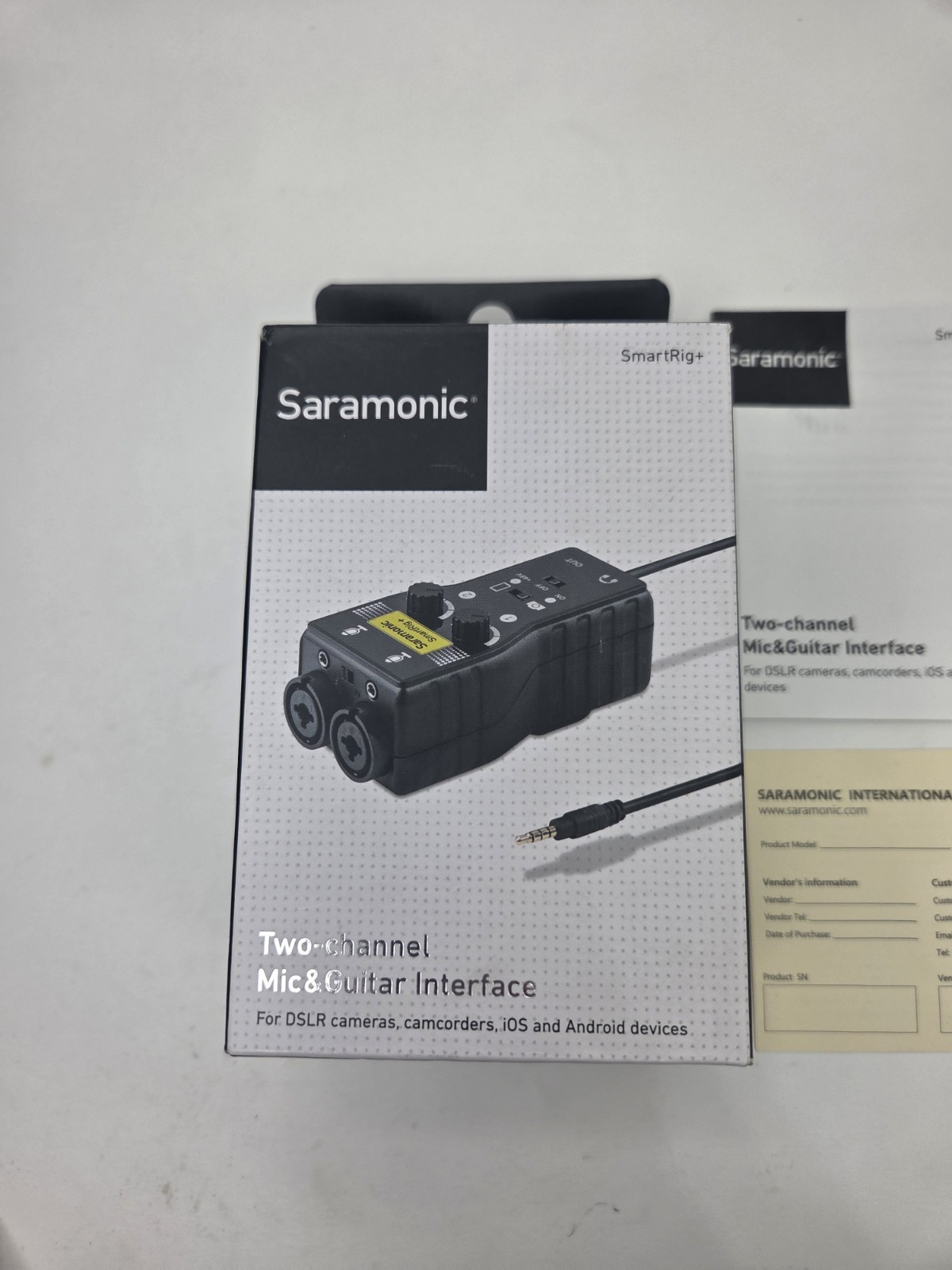 Saramonic SmartRig+ 2-Channel Audio Interface XLR 1/4" iPhone DSLR Android