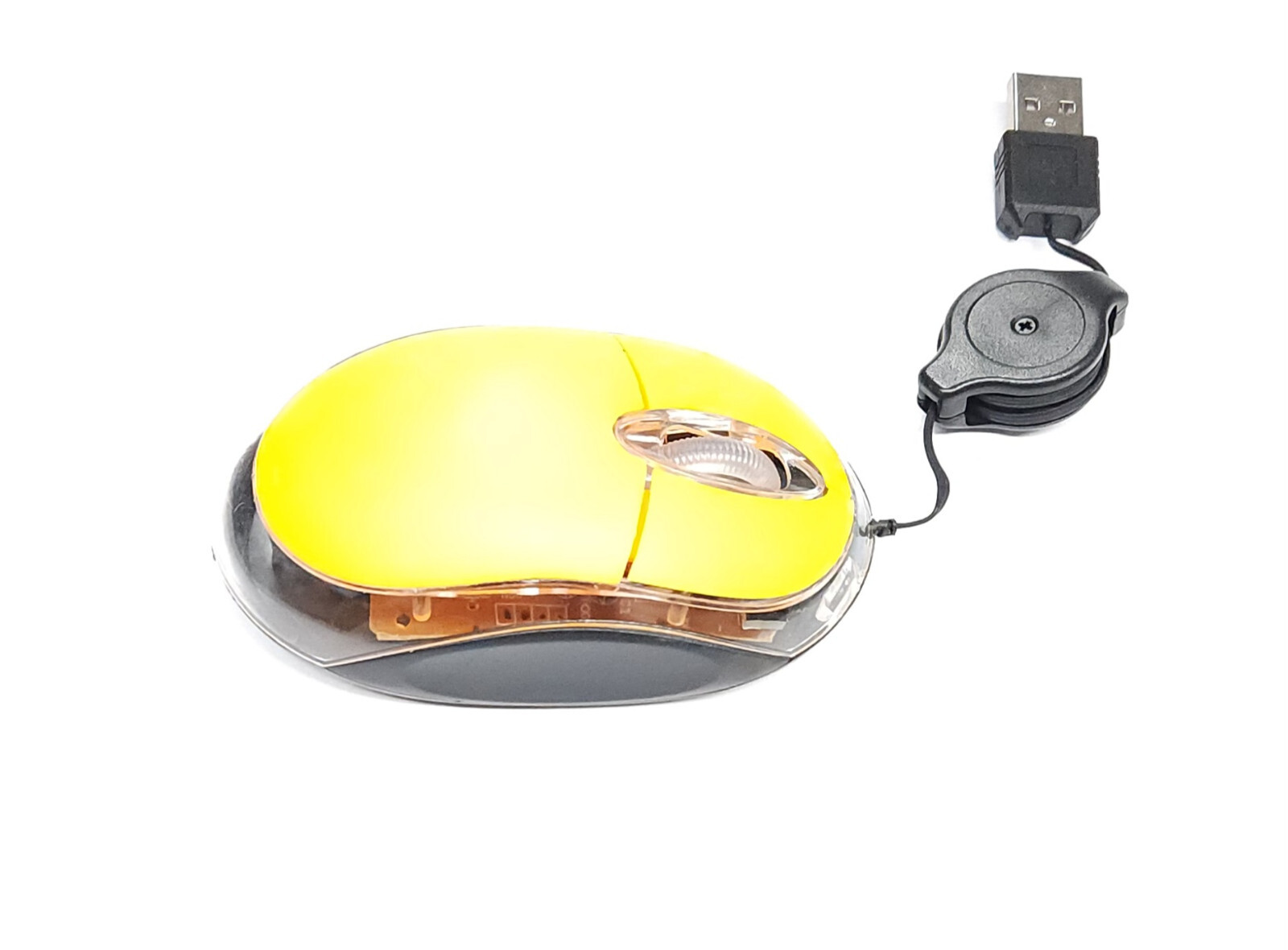 New Ultra Compact Retractable Cable USB Optical Mouse with Blue Led For CCTV DVR