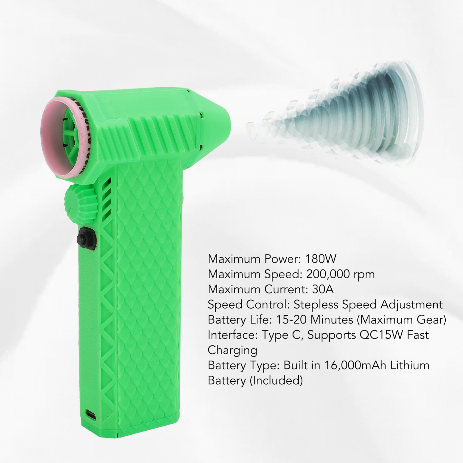 Green Jet Dry Mini Blower 200000 RPM Electric Air Duster Stepless Sp Fit