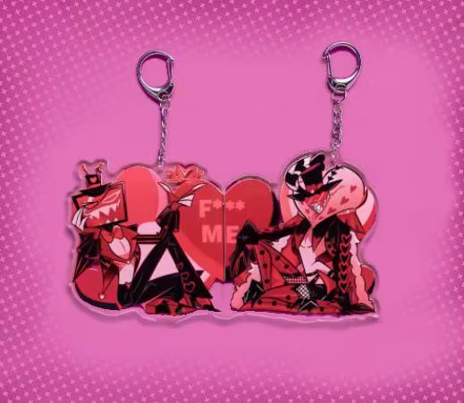 Hazbin Hotel Valentines Keychains Vox Valentino