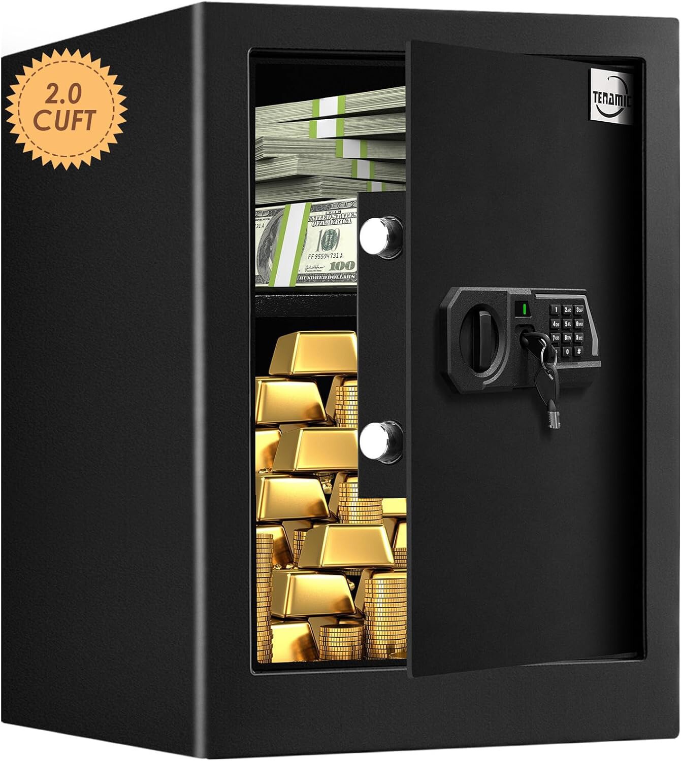 2.2 Cu. ft. Fireproof Safe Box Electronic Digital Security Box，Black