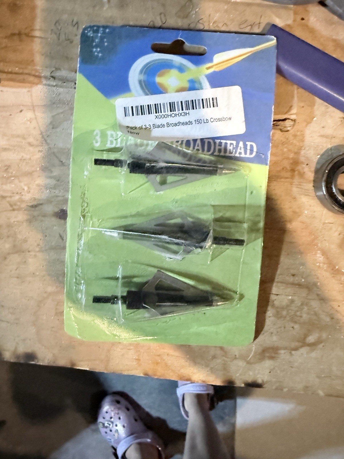 3 Blade Broadhead Crossbow Points, 150 Grain, 3/16 Diameter, Black (3 Pack)