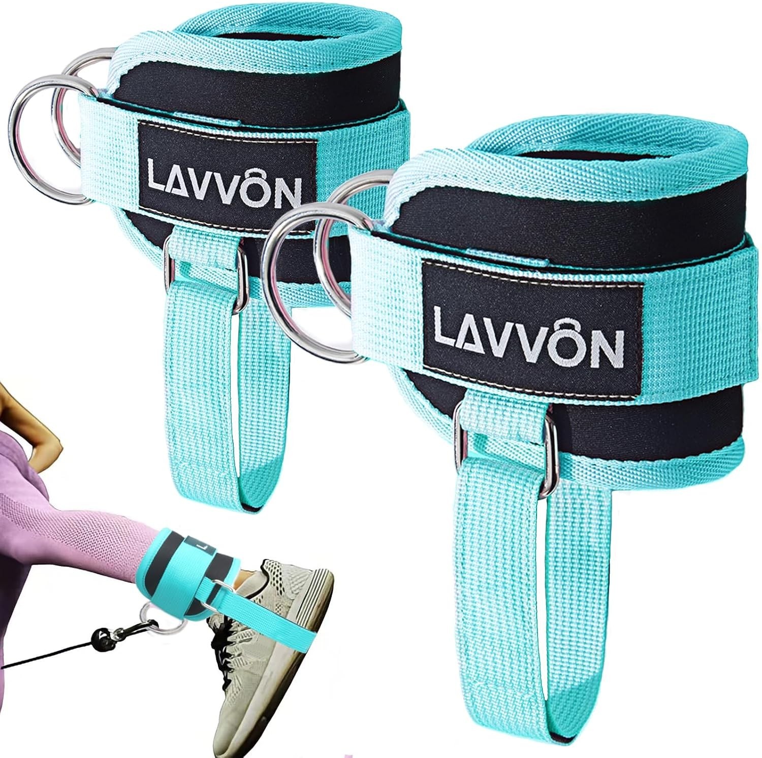 Ankle Straps For Cable Machines Kickbacks - Glute Workout Cuffs Padded | Adjusta