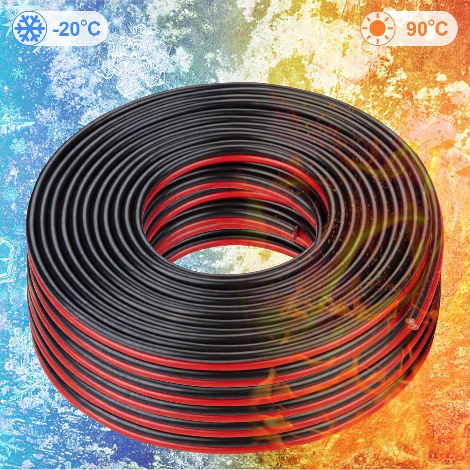 10 AWG 100FT Tinned Copper Wire 2-Conductor Stranded Low Voltage Electrical Wire