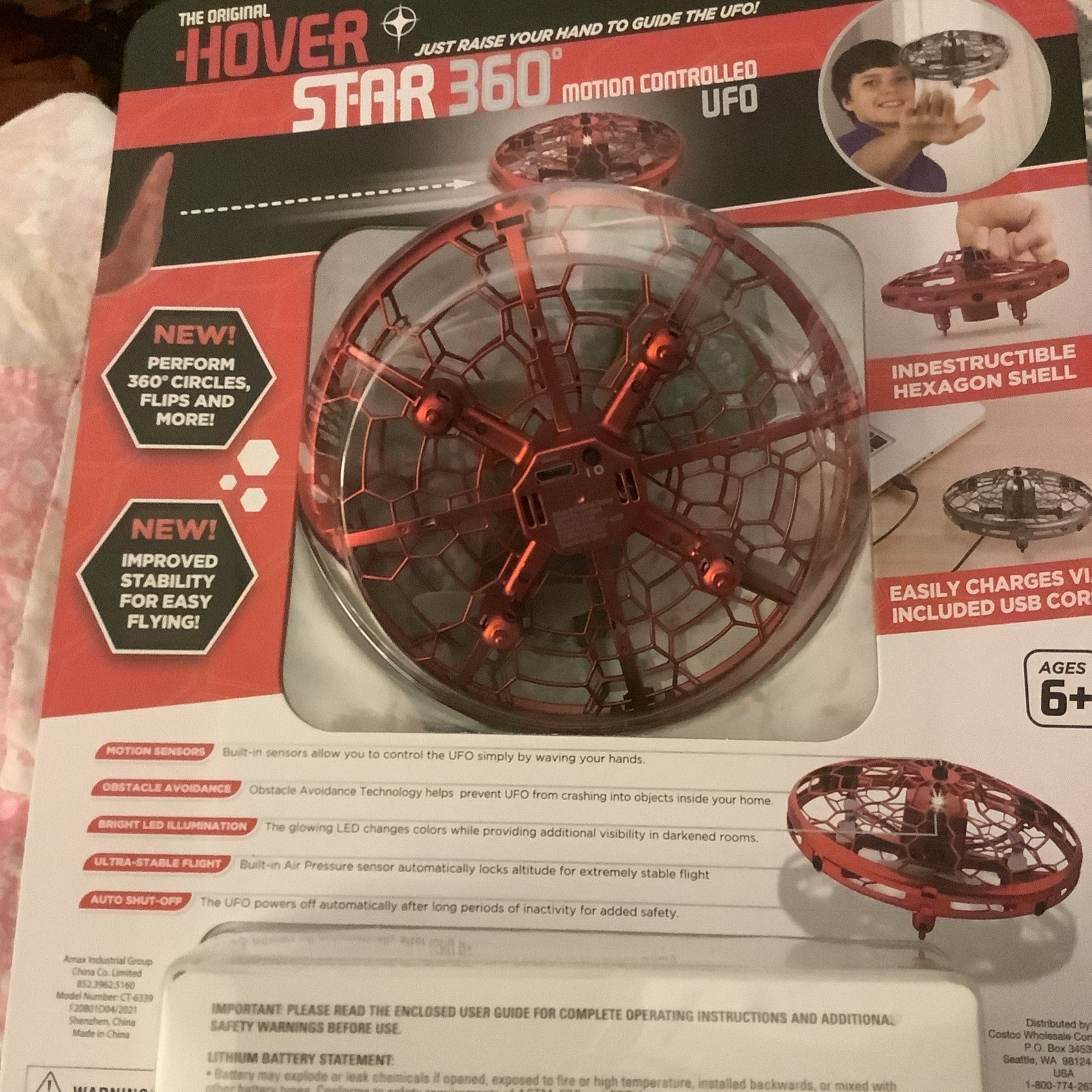 The Original Hover Star 360 Motion Controlled UFO Red SEALED NEW