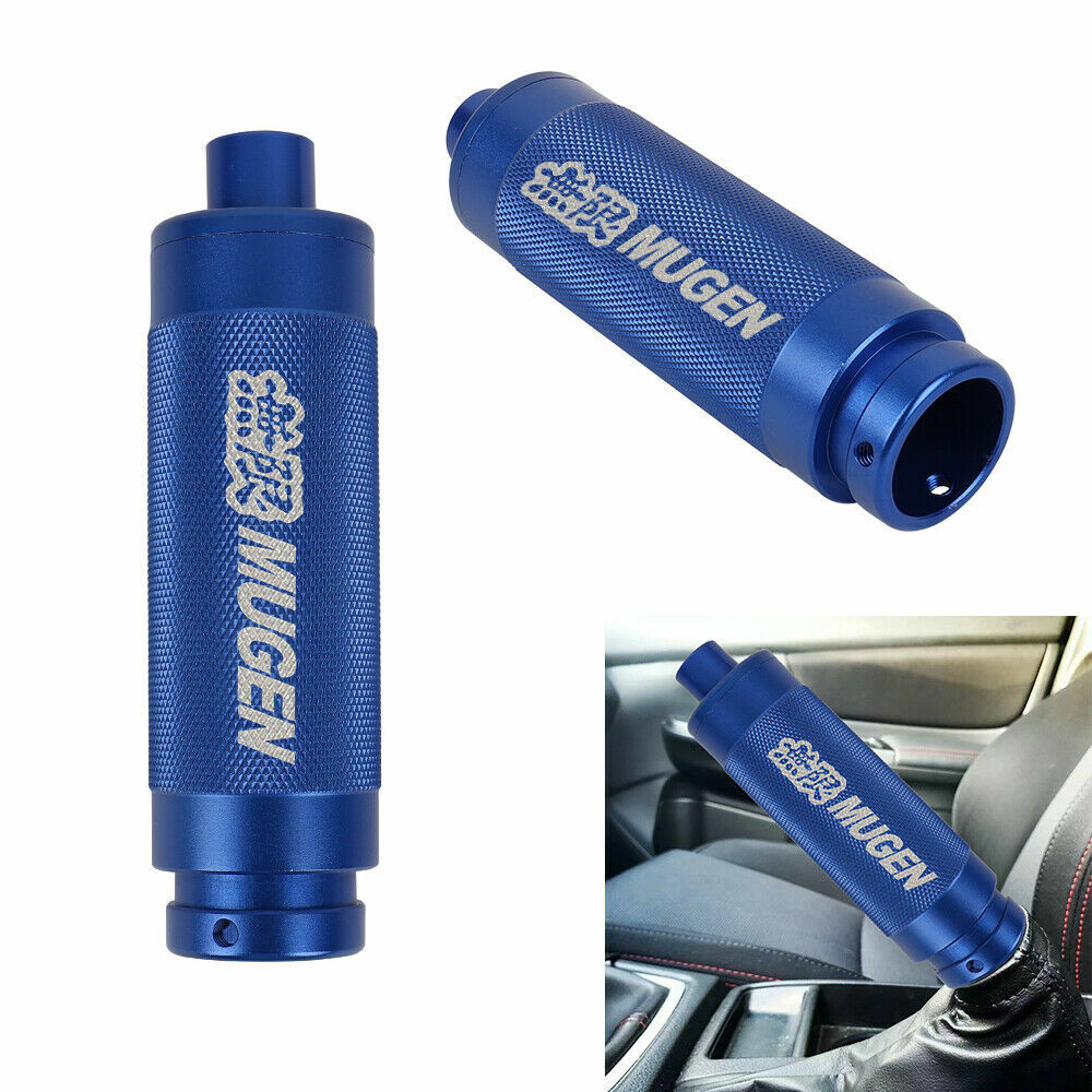 1Pc MUGEN Blue Aluminum Car Handle Hand Brake Sleeve Universal Cover