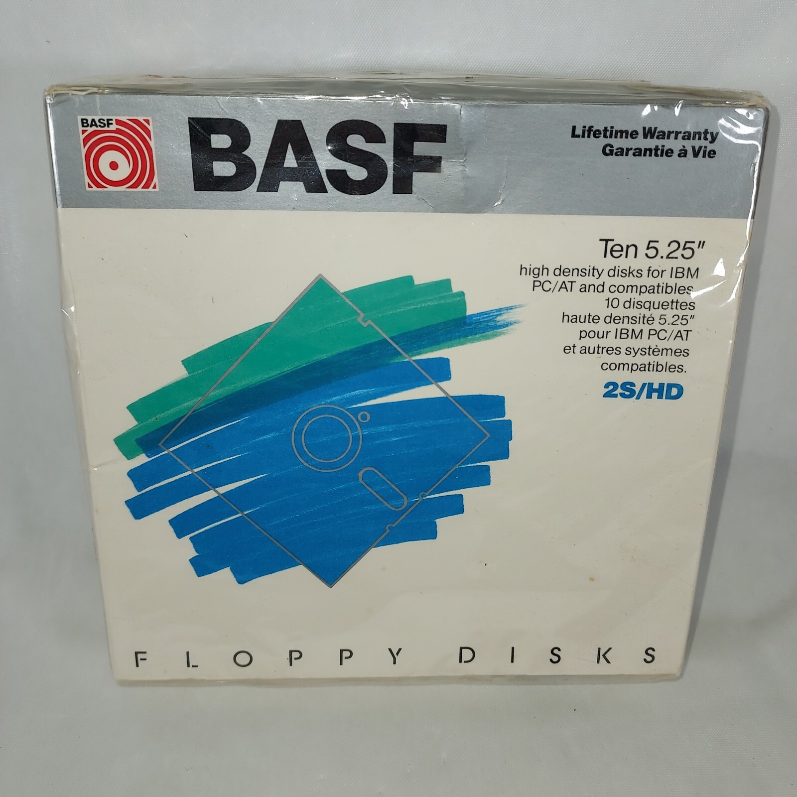 10 5¼ " 5.25 double Faced 2s/HD Floppy Diskettes Sealed BASF