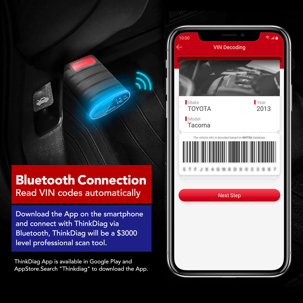 Thinkdiag OBD2 Scanner Code Reader Bidirectional Diagnostic Tool ECU Key Coding