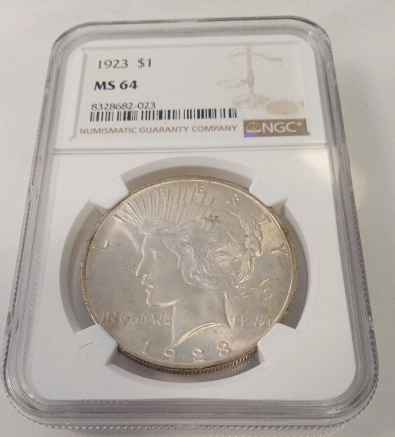 1923 Philadelphia Silver Peace Dollar NGC MS 64