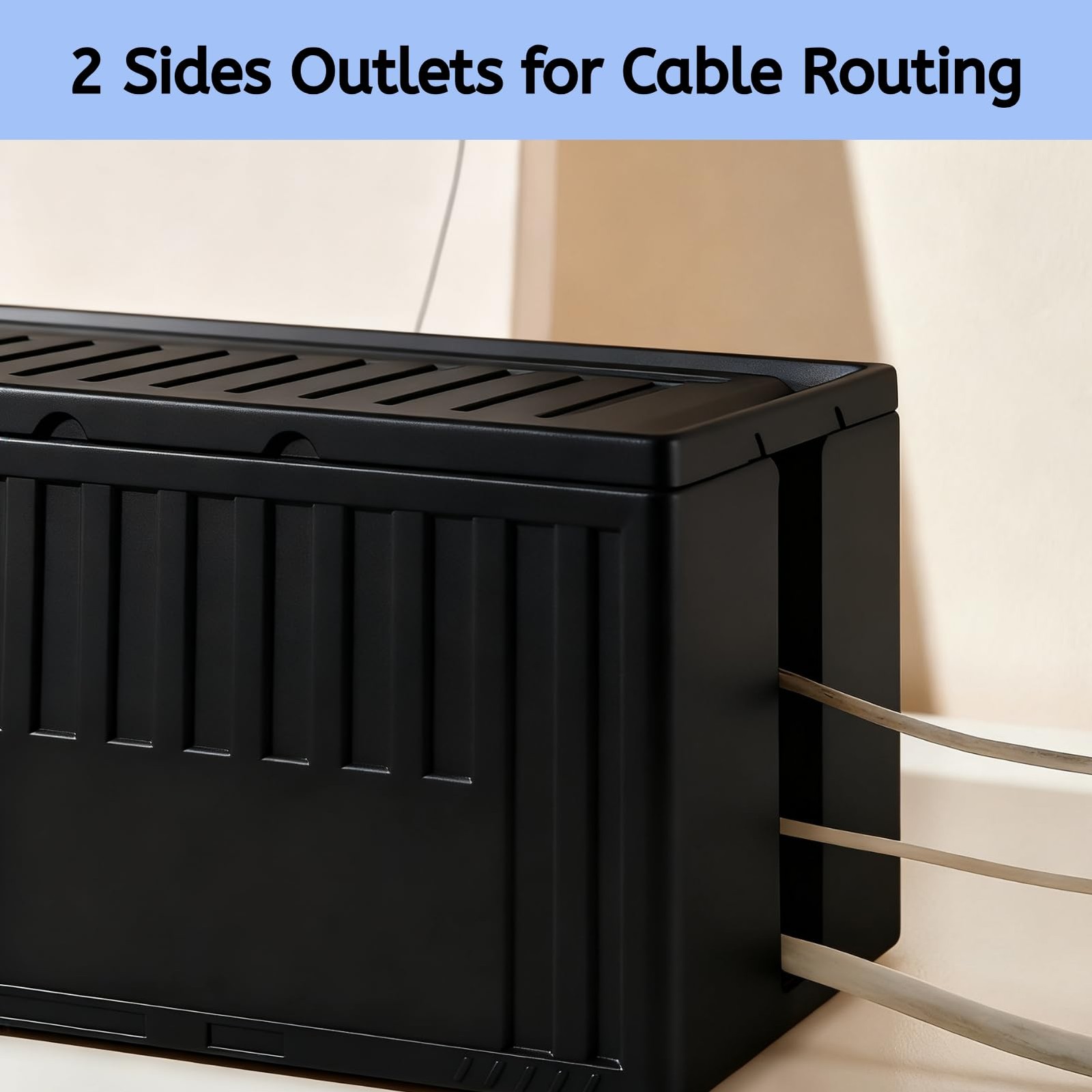 Cable Box - [142Pcs] Management Kit, Medium Cord Hider Medium, Black