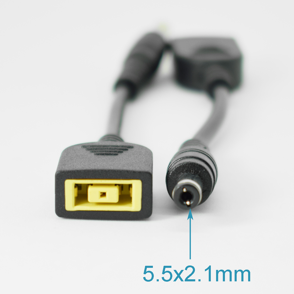 1pc 14cm 2.1x5.5mm Male To Square DC Female Adapter Cable For Lenovo ThinkPad