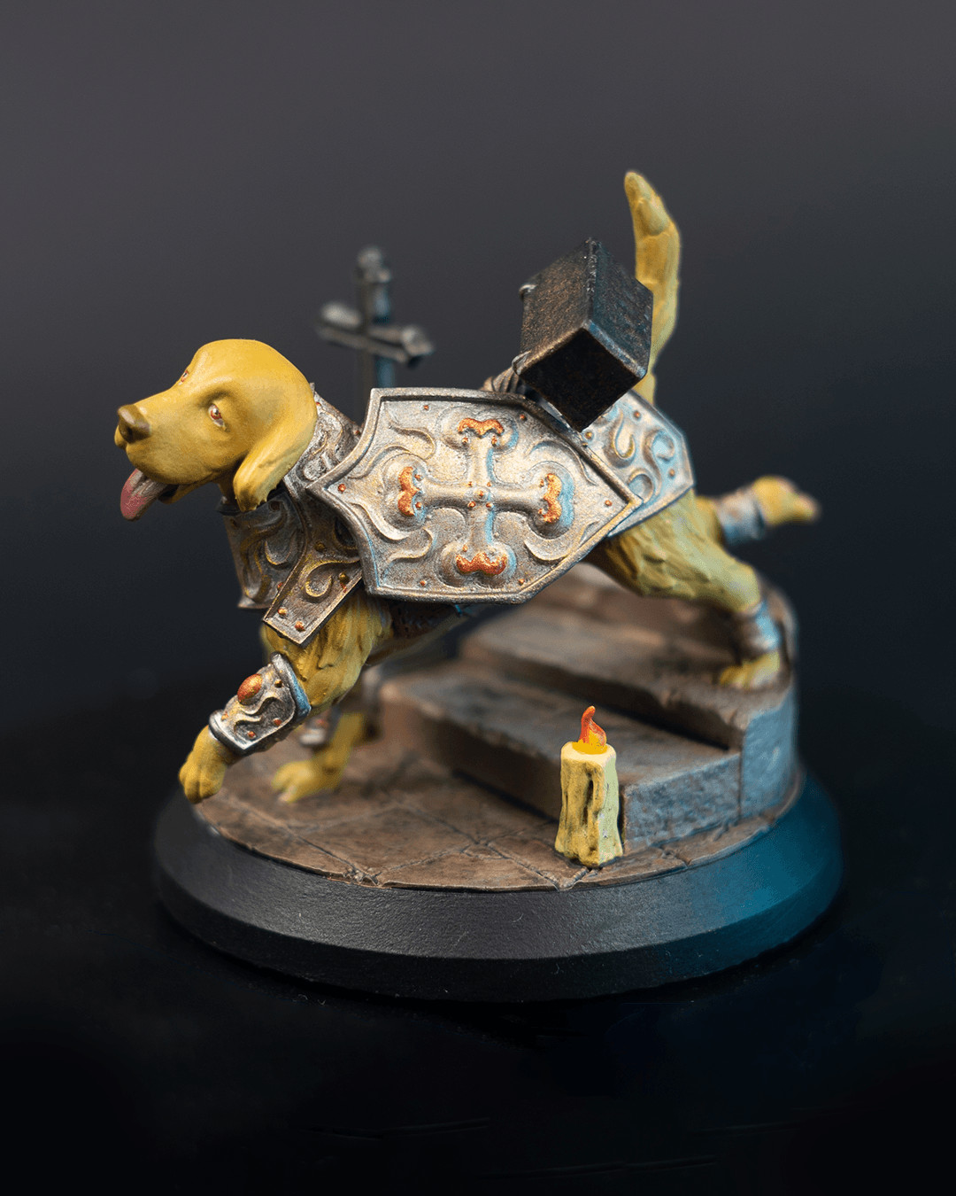 DnD Paladog the Paladin Dog Mini 32mm Scale (unpainted) TTRPG