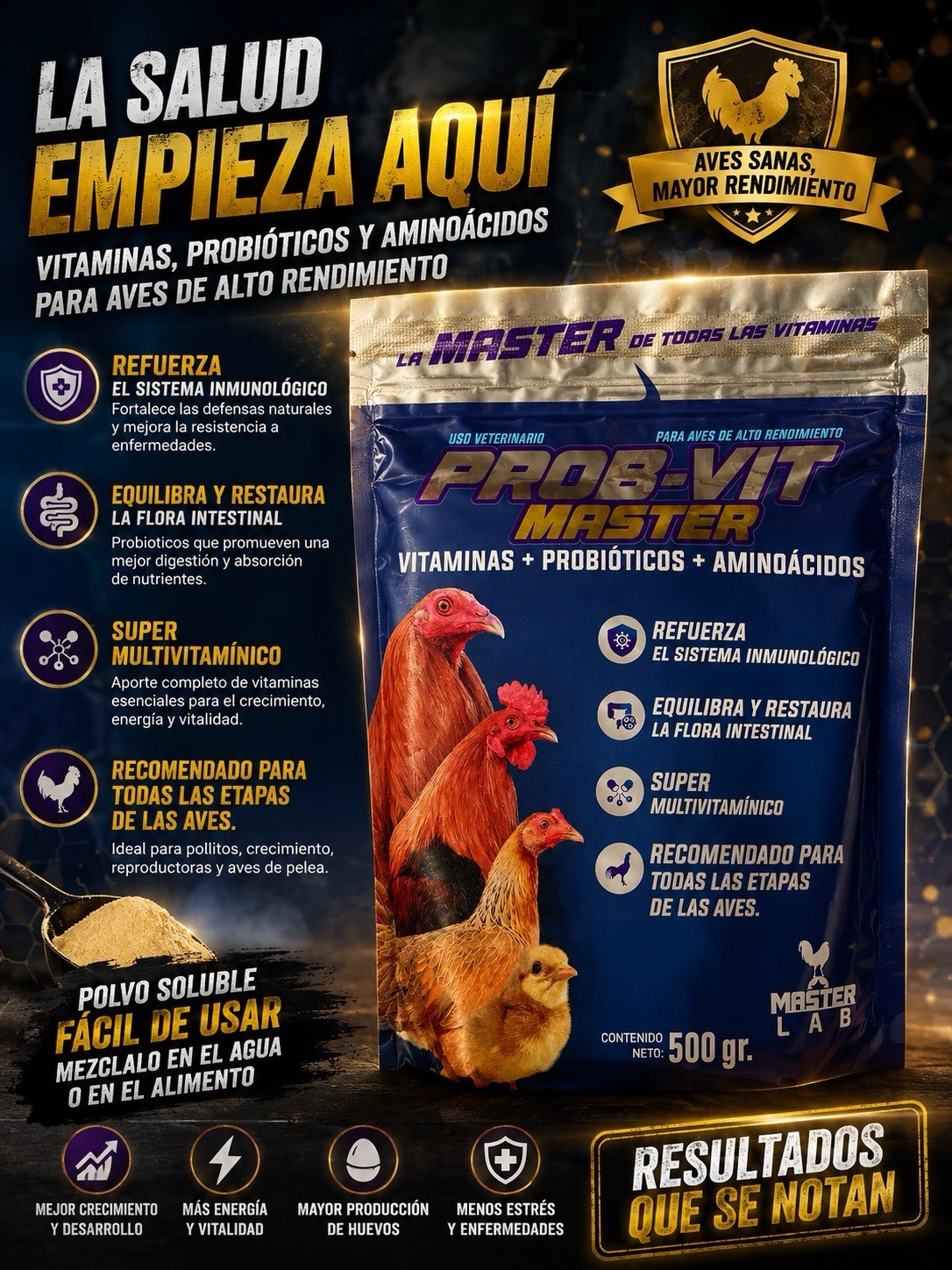 Prob-Vit Master Vitamin and Probiotic Supplement 500gr