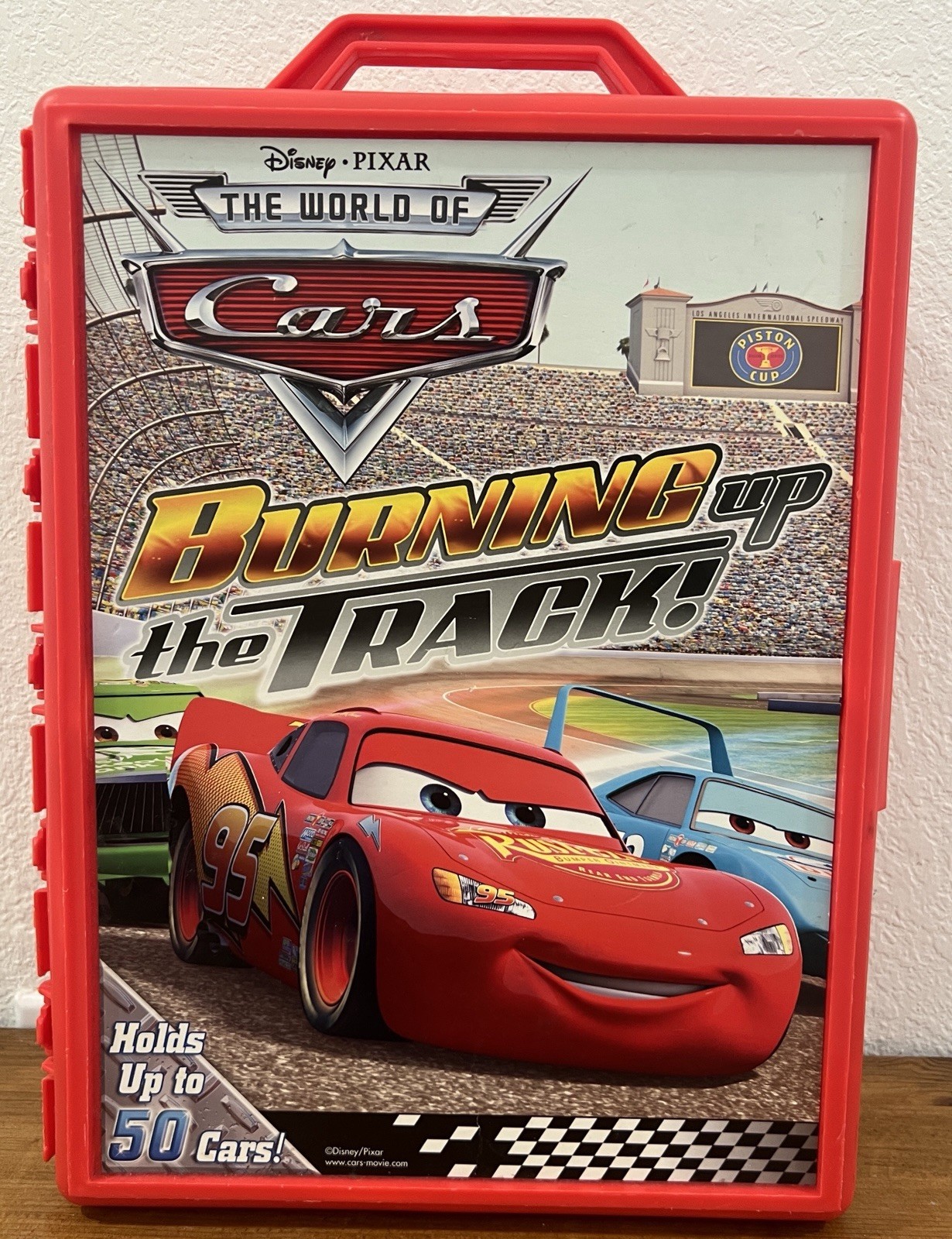Disney Pixar The World of Cars Burning Up the Track!  50 Car Carrying Case