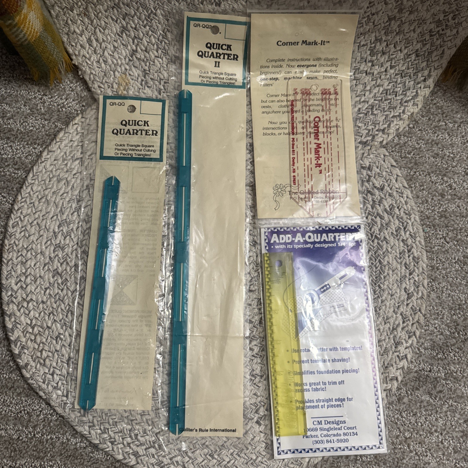 Quilting Template Sewing Ruler Lot Of 4 Quilter’s Rule Quarters Corners VTG