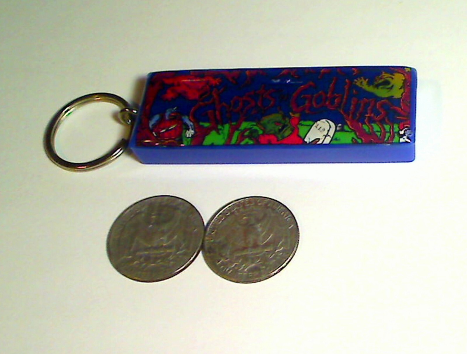 Ghosts 'N Goblins Arcade Marquee Coin Door accessory Keychain