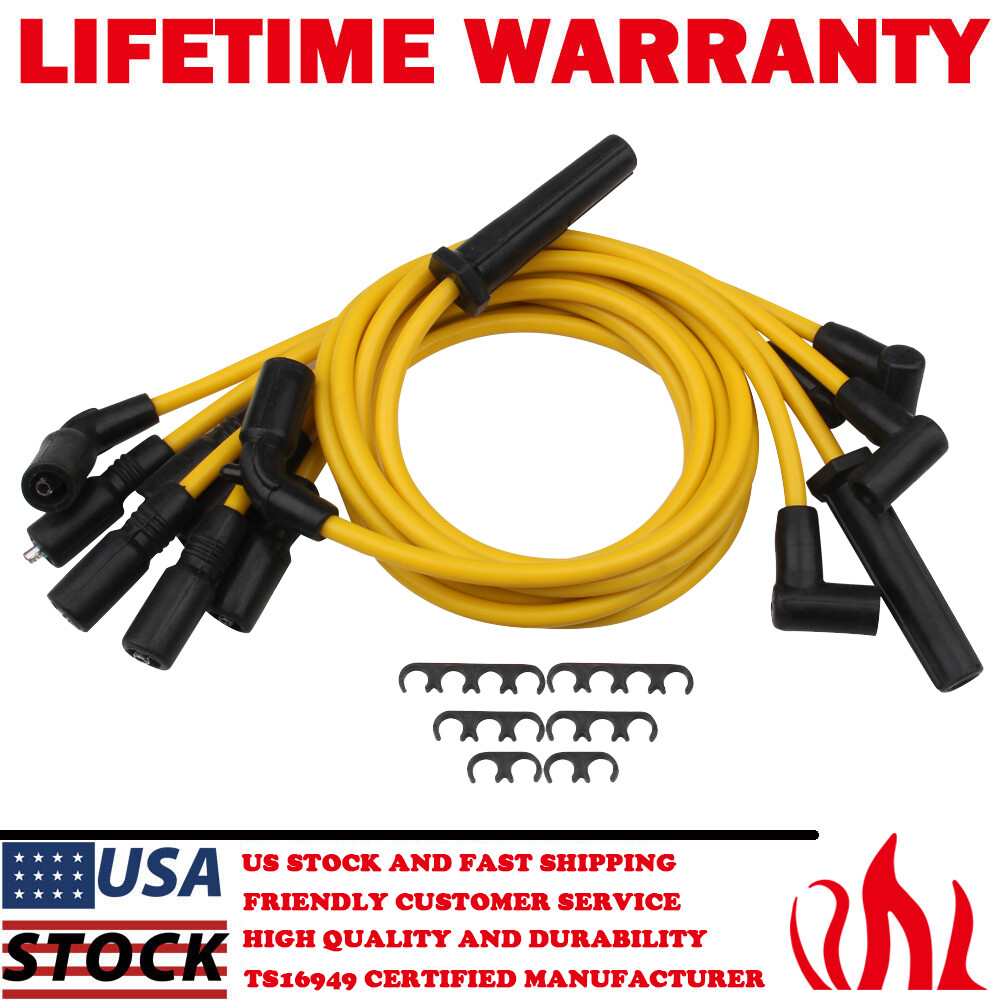7PCS 8mm Racing Spark Plug Wire Set Upgrade For Chevrolet S10 1996-2004 V6 4.3L