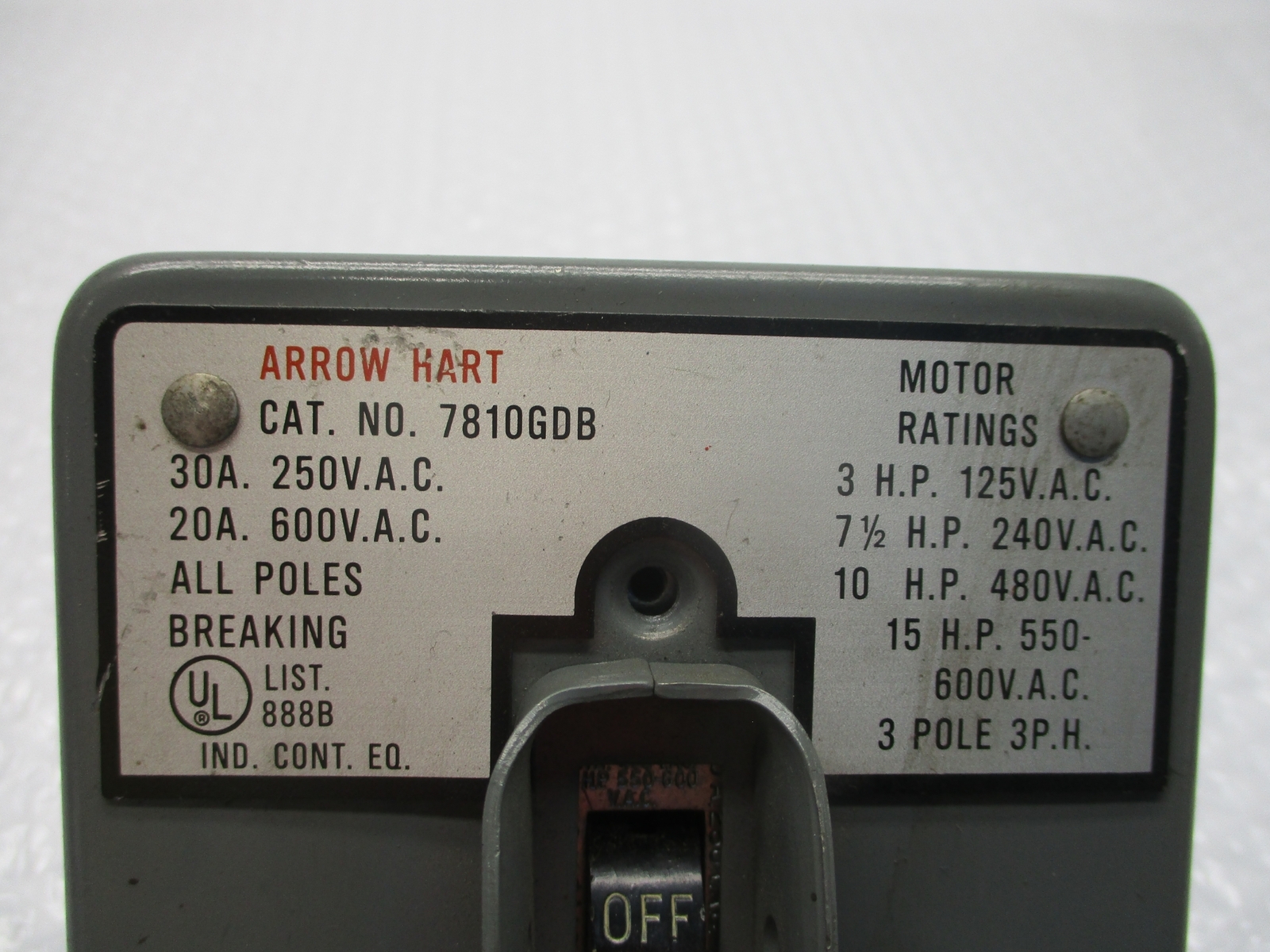 ARROW HART 7810GDB MOTOR CONTROLLER (AS PICTURED) NSNP