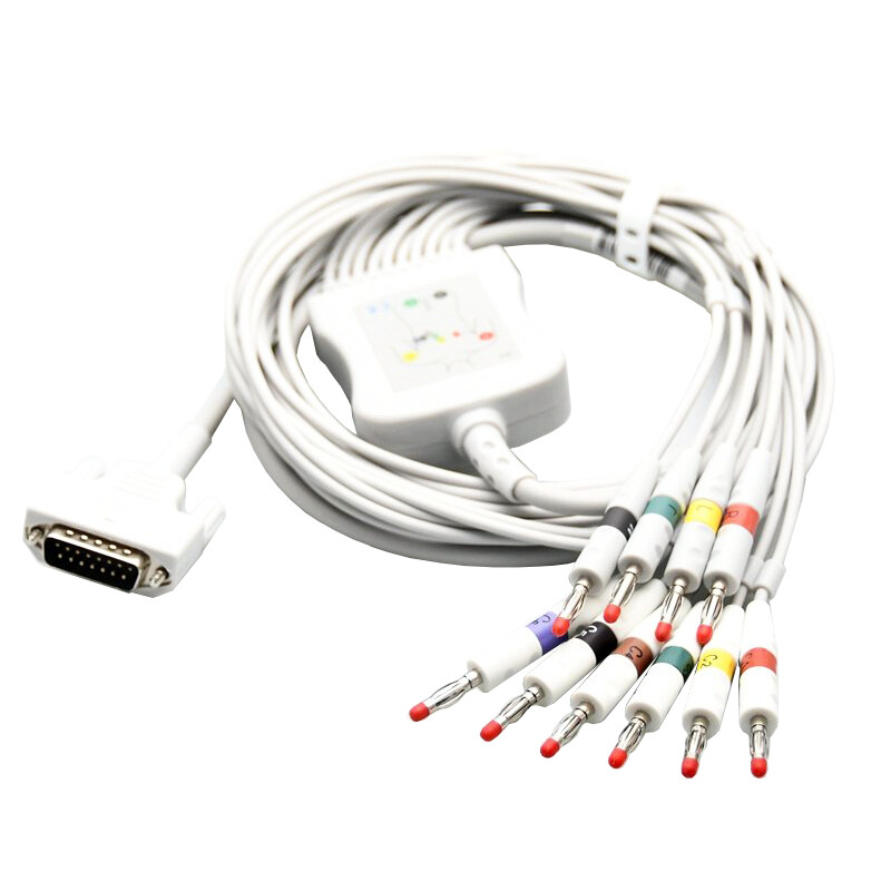 10 Lead EKG ECG Cable Leadwires Banana 4.0mm for Carewell ECG-1101 1103 1112 T12
